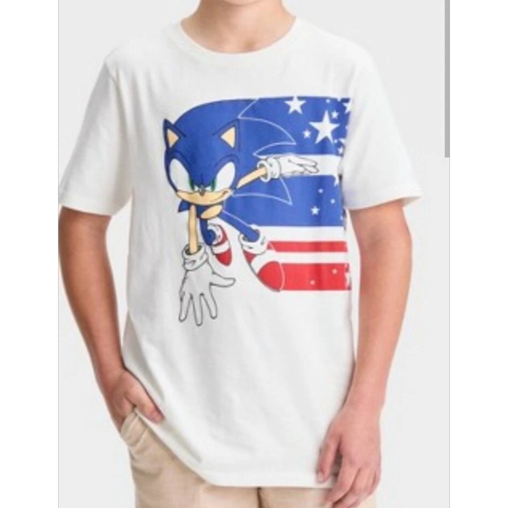 Sonic The Hedgehog USA T-Shirt Kid's Size XL